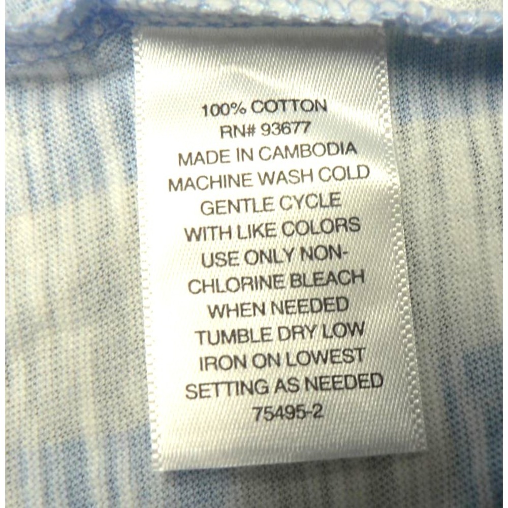 Arizona Jean Co. Women's Lettuce Edge Crop Cotton Gingham Top in Blue/White 2XL - Picture 8 of 8